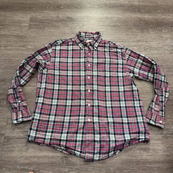 Brooks Brothers Shirt Mens Large‎ Madres Plaid Long Sleeve Button 1818 Regular - Picture 3 of 7